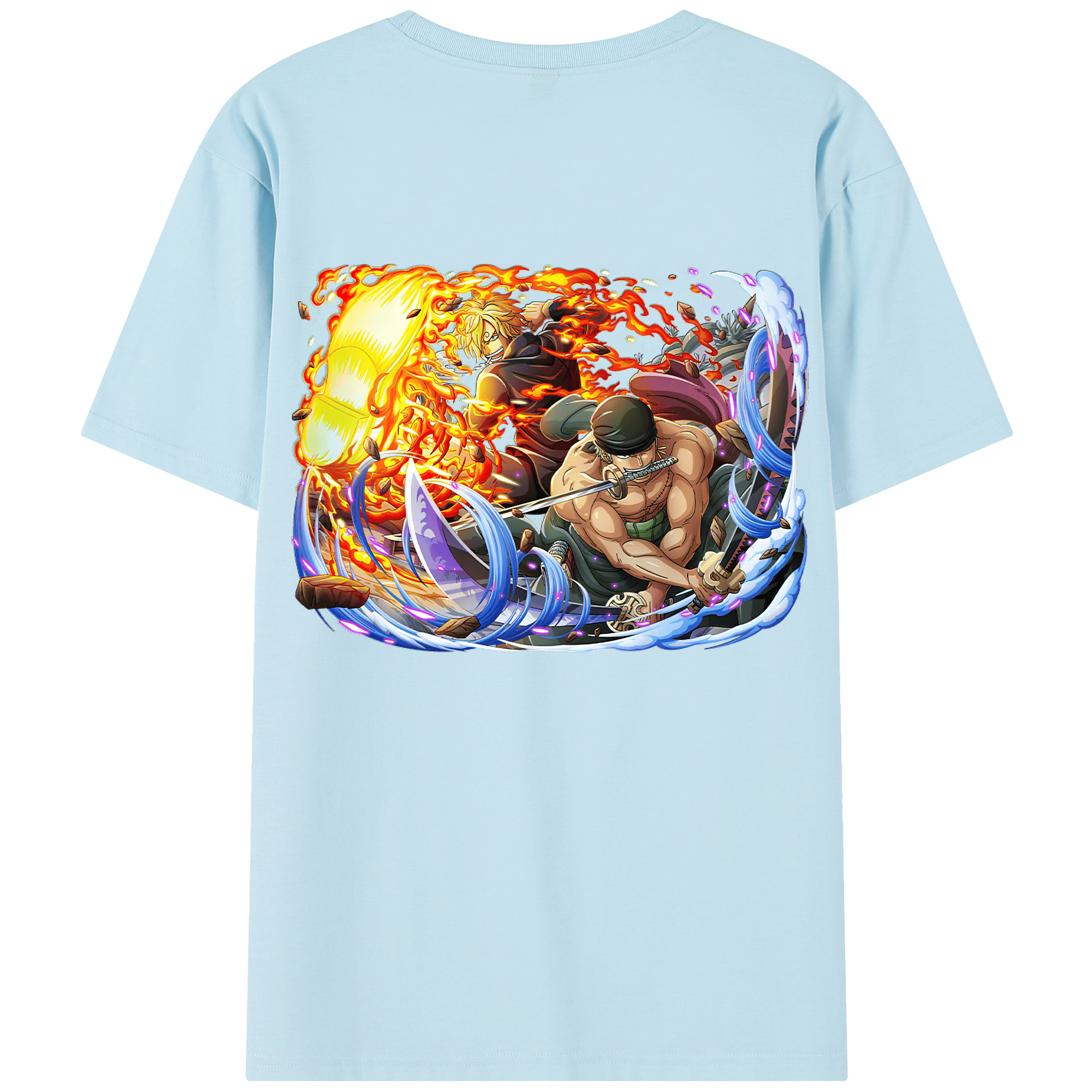 ワンピース ロロノア・ゾロ ONE PIECE Roronoa Zoro 綿100％半袖Tシャツ（背面プリント）